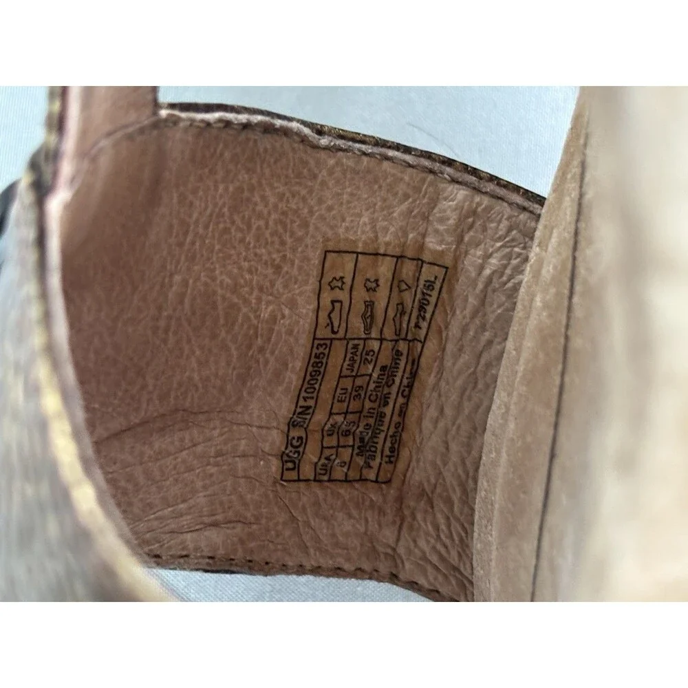 UGG Sandles - Cork Wedge Bronze Size 8